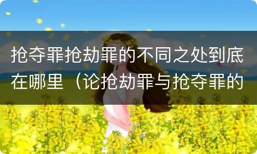 抢夺罪抢劫罪的不同之处到底在哪里（论抢劫罪与抢夺罪的界限）