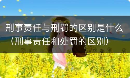 刑事责任与刑罚的区别是什么（刑事责任和处罚的区别）