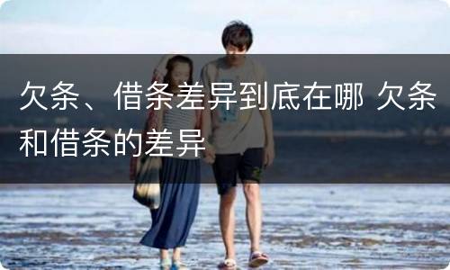 欠条、借条差异到底在哪 欠条和借条的差异
