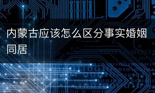 内蒙古应该怎么区分事实婚姻同居