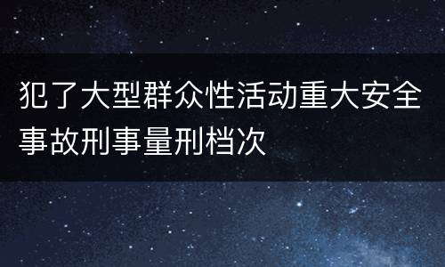 犯了大型群众性活动重大安全事故刑事量刑档次