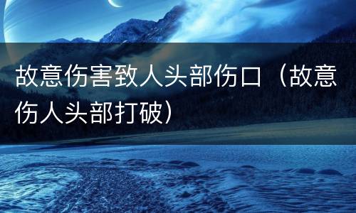 故意伤害致人头部伤口(故意伤人头部打破)