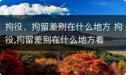 拘役、拘留差别在什么地方 拘役,拘留差别在什么地方看