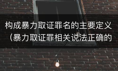 构成暴力取证罪名的主要定义（暴力取证罪相关说法正确的是）