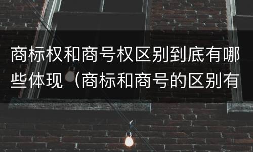 商标权和商号权区别到底有哪些体现（商标和商号的区别有哪些?）