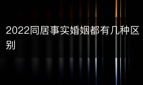 2022同居事实婚姻都有几种区别