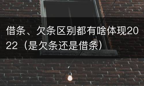 借条、欠条区别都有啥体现2022（是欠条还是借条）