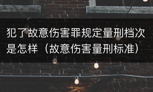 犯了故意伤害罪规定量刑档次是怎样（故意伤害量刑标准）