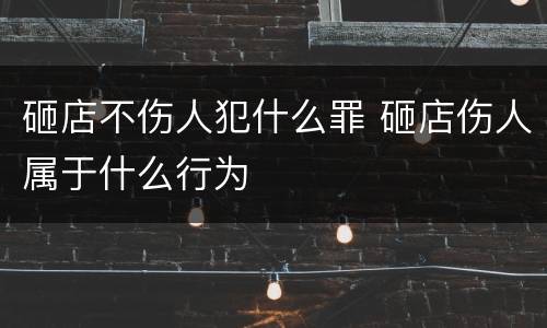 砸店不伤人犯什么罪 砸店伤人属于什么行为