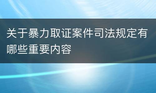 关于暴力取证案件司法规定有哪些重要内容