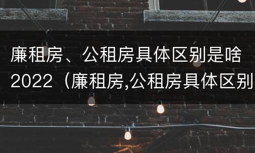 廉租房、公租房具体区别是啥2022（廉租房,公租房具体区别是啥2022年的）
