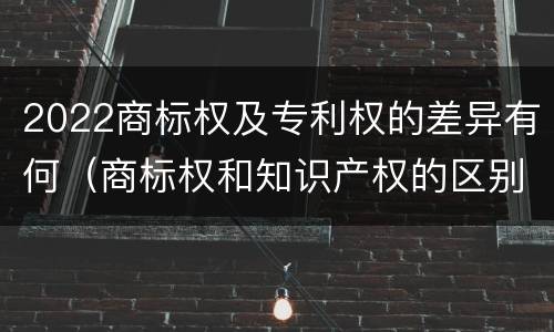 2022商标权及专利权的差异有何（商标权和知识产权的区别）
