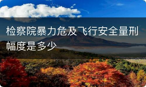 检察院暴力危及飞行安全量刑幅度是多少