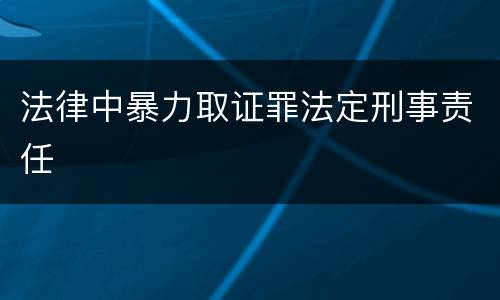 法律中暴力取证罪法定刑事责任