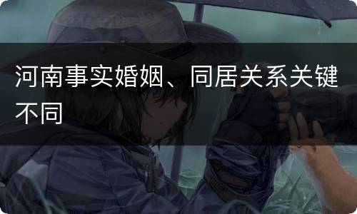 河南事实婚姻、同居关系关键不同