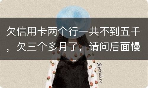 欠信用卡两个行一共不到五千，欠三个多月了，请问后面慢慢还还会起诉吗