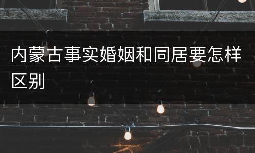 内蒙古事实婚姻和同居要怎样区别