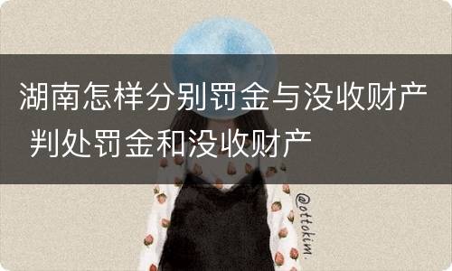湖南怎样分别罚金与没收财产 判处罚金和没收财产