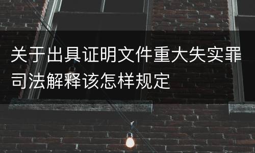 关于出具证明文件重大失实罪司法解释该怎样规定
