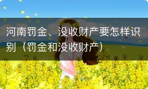 河南罚金、没收财产要怎样识别（罚金和没收财产）
