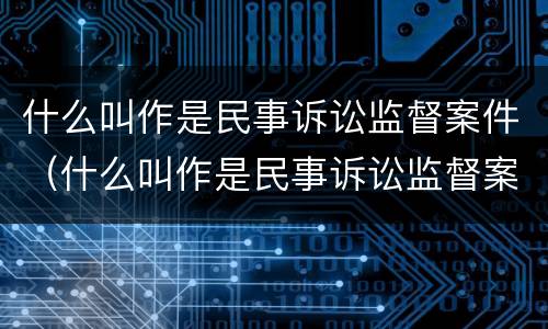 什么叫作是民事诉讼监督案件（什么叫作是民事诉讼监督案件的主体）