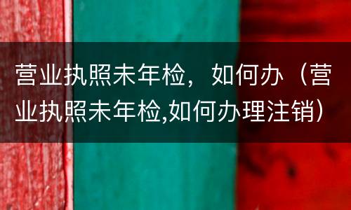 营业执照未年检，如何办（营业执照未年检,如何办理注销）
