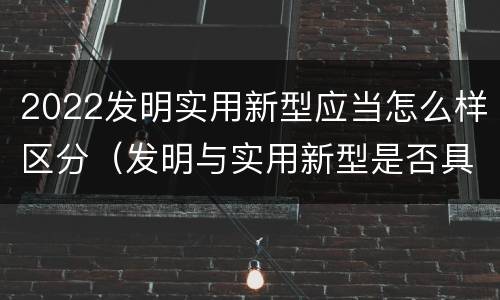 2022发明实用新型应当怎么样区分（发明与实用新型是否具有实用性）