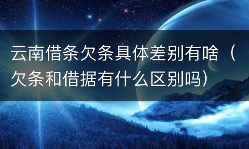 云南借条欠条具体差别有啥（欠条和借据有什么区别吗）