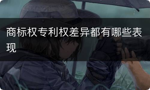 商标权专利权差异都有哪些表现