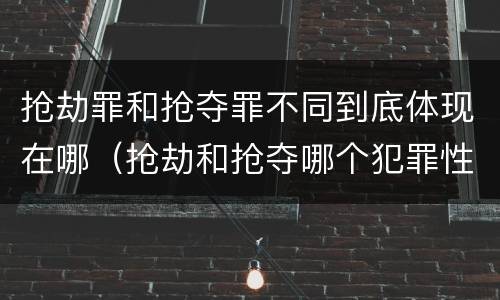 抢劫罪和抢夺罪不同到底体现在哪（抢劫和抢夺哪个犯罪性质严重）
