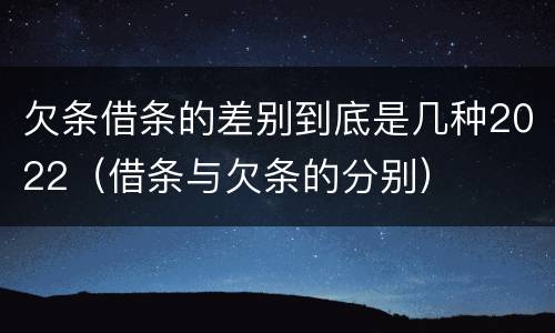 欠条借条的差别到底是几种2022（借条与欠条的分别）