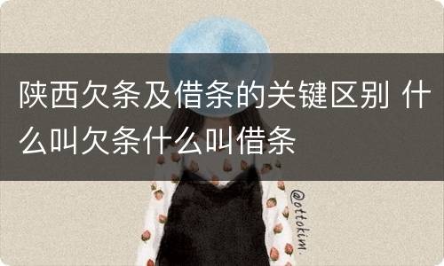 陕西欠条及借条的关键区别 什么叫欠条什么叫借条