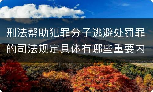 刑法帮助犯罪分子逃避处罚罪的司法规定具体有哪些重要内容