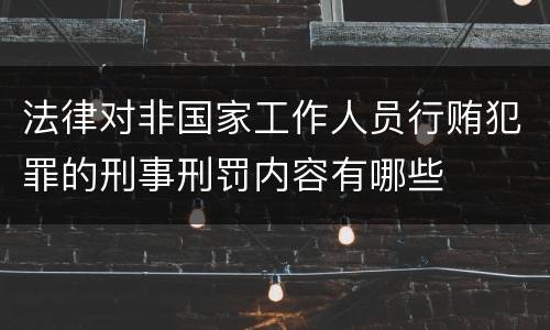 法律对非国家工作人员行贿犯罪的刑事刑罚内容有哪些