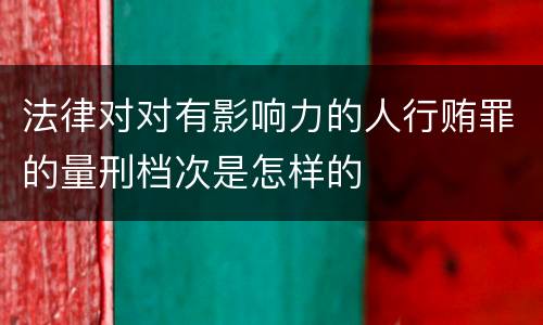 法律对对有影响力的人行贿罪的量刑档次是怎样的