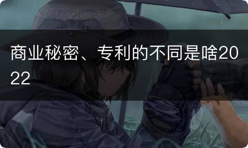 商业秘密、专利的不同是啥2022