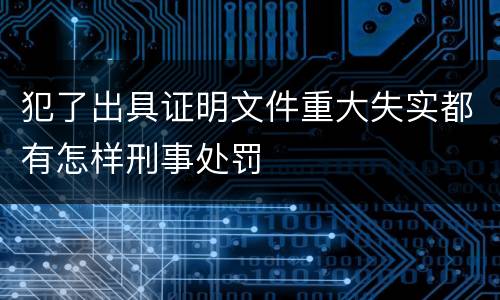犯了出具证明文件重大失实都有怎样刑事处罚
