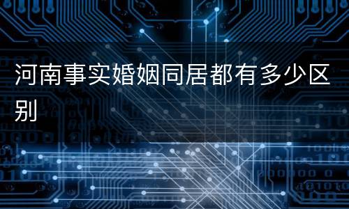 河南事实婚姻同居都有多少区别