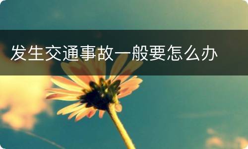 发生交通事故一般要怎么办