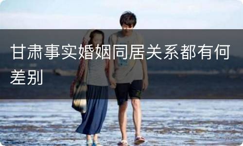 甘肃事实婚姻同居关系都有何差别