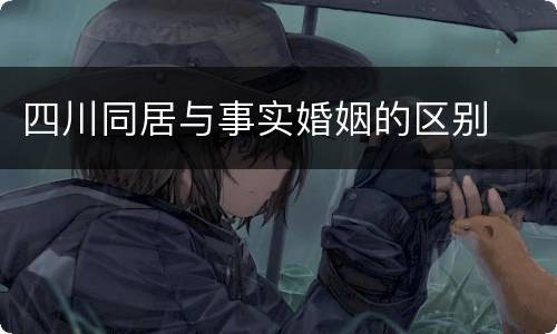 四川同居与事实婚姻的区别