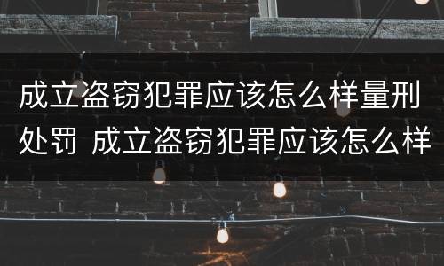 成立盗窃犯罪应该怎么样量刑处罚 成立盗窃犯罪应该怎么样量刑处罚案例