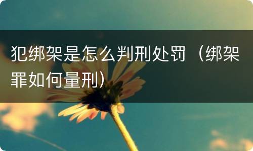 犯绑架是怎么判刑处罚（绑架罪如何量刑）