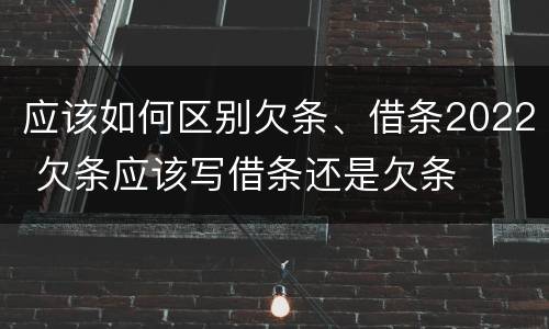 应该如何区别欠条、借条2022 欠条应该写借条还是欠条