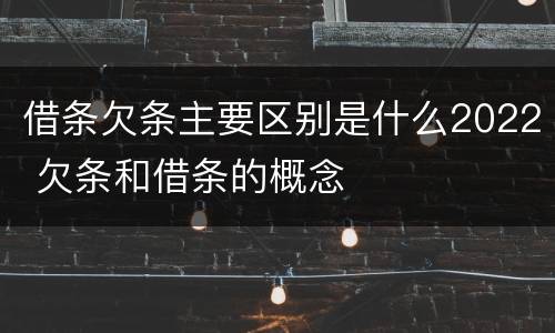 借条欠条主要区别是什么2022 欠条和借条的概念