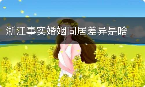 浙江事实婚姻同居差异是啥