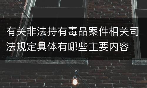 有关非法持有毒品案件相关司法规定具体有哪些主要内容