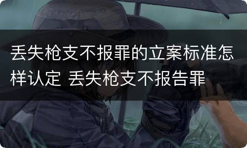丢失枪支不报罪的立案标准怎样认定 丢失枪支不报告罪