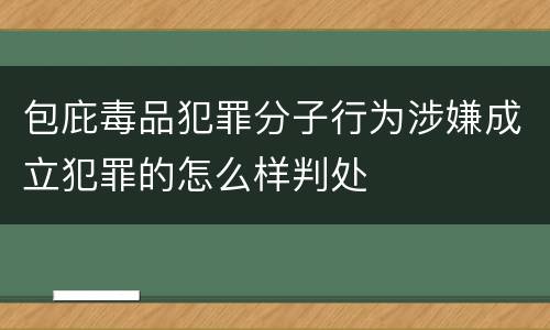 包庇毒品犯罪分子行为涉嫌成立犯罪的怎么样判处