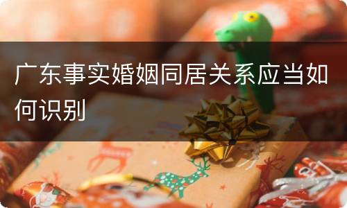 广东事实婚姻同居关系应当如何识别
